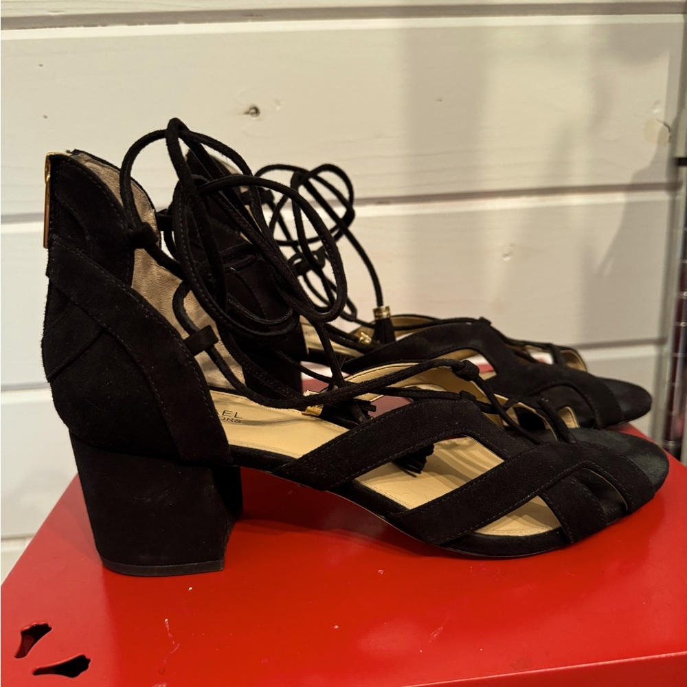 Michael Kors suede lace up heels